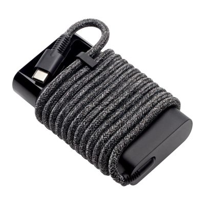 Chargeur HP 65W USB-C avec câble tressé, adaptateur secteur laptop