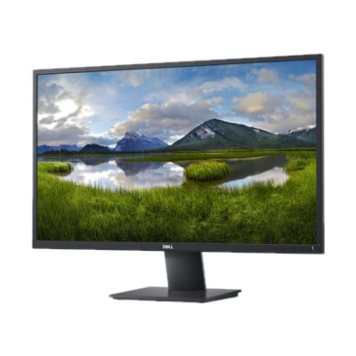 Moniteur Dell E2720HS 27 pouces noir sur pied ajustable, fond blanc